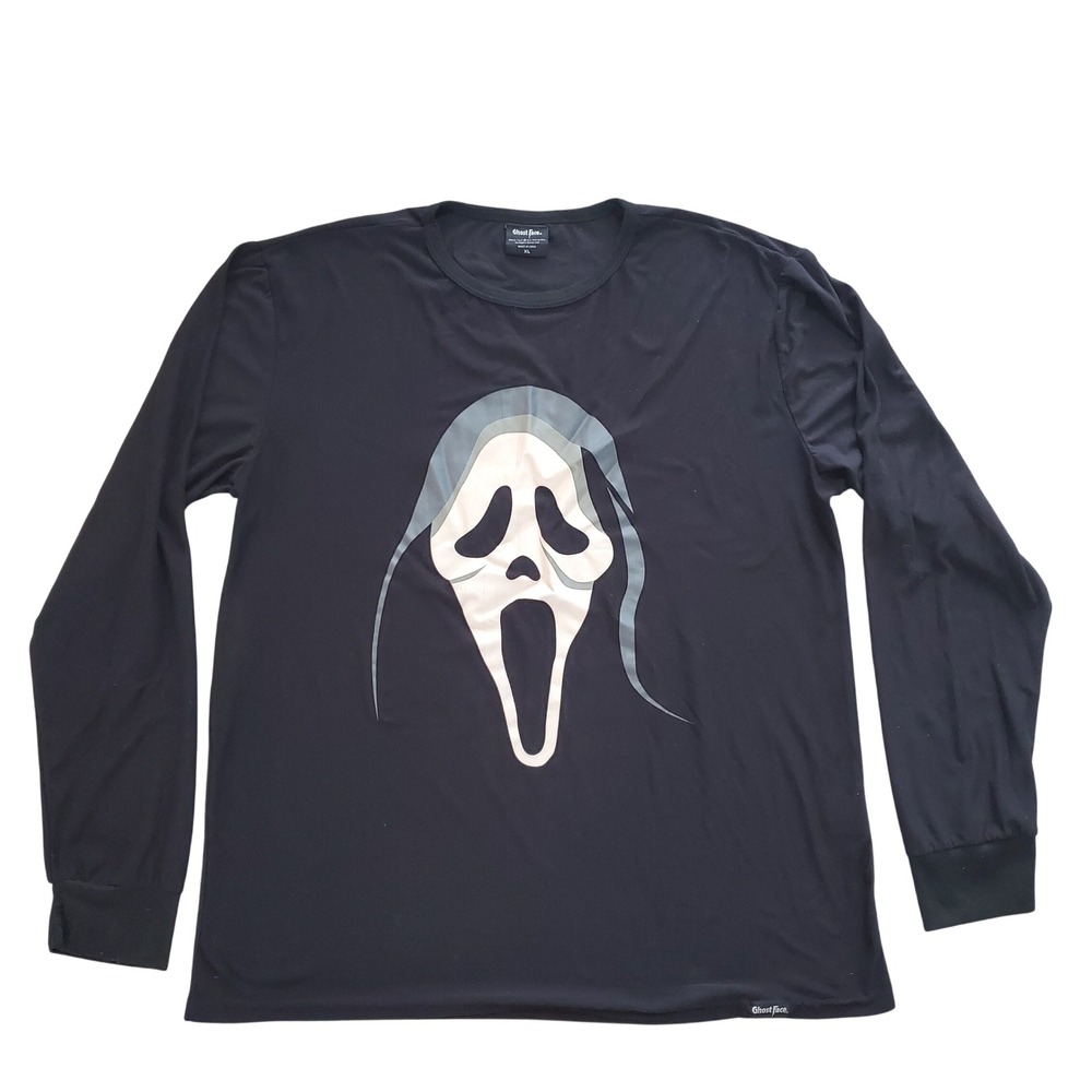 Ghostface Scream Horror Movie Graphic Long Sleeve Shirt Black Mens XL